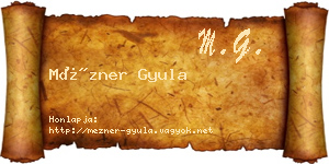 Mézner Gyula névjegykártya