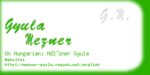 gyula mezner business card